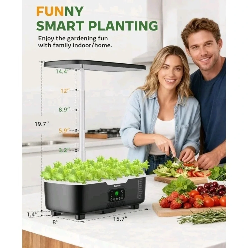 Misting Hydroponic Growing System Kit 15-Pods Indoor Smart Herb Garden Planter w